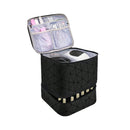 Nagellakkoffer - Zwart - Koffer voor Nagellak en Nageldroger - Twee-delig - Veel opbergruimte