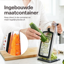 Chefino Fineza - Kaasrasp met Opvangbak – RVS Groenterasp – Keukenrasp met Container – 3 Verwisselbare Raspbladen – Handrasp voor Kaas, Groenten en Citroenrasp – Antislip