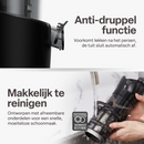 Chefino Slowjuicer – Koude Pers Sapcentrifuge – Extra Brede Vultrechter 9 cm – Stille High-Torque Motor – Dubbel Filtersysteem – Hoog Saprendement – Makkelijk te Reinigen