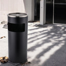 Rauchsäule – Schwarz – 25 x 25 x 60 – Standaschenbecher mit Edelstahl-Abfallbehälter – Außenaschenbecher – großer Außenaschenbecher – Aschenbecher – Bodenaschenbecher 