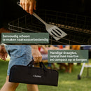 Chefino BBQ Accessoires Set – 21-delig BBQ Pakket – Compleet RVS Barbecue Accessoires met Draagtas – Roestvrijstaal Kamado Accessoires