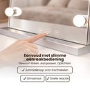 Hollywood Spiegel met Verlichting – Make-up Spiegel met LED Lampen – Dimmbaar & Touchbediening – Tafelmodel & Wandmontage – Kaptafel Spiegel met Verlichting – 58 x 48 cm – Wit