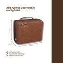 Luxe Laptoptas Organizer – Aktetas met Handvat – Documentenmap voor Laptop, Tablet & Accessoires – Zakelijke Opbergtas – Bruin