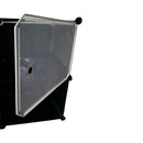 Schoenenkast – 4 Vakken – 81 x 65 cm – Stijlvol & Ruimtebesparend – Kunststof Opbergkast met Deurtjes – Zwart/Grijs