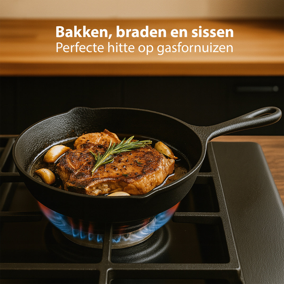 Gietijzeren pan 2-in-1 met pan als deksel om brood te Gietijzeren pan 2-in-1 met pan als deksel om brood te