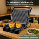 Chefino Forza Digitale Contactgrill - XL - 2000W - PFAS-vrij, uitneembare platen & 5 kookstanden - Groot Formaat - Tosti ijzer - Panini maken - Grill Apparaat - 180 graden uitklapbaar - Tosti Apparaat