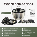 Chefino All In - Slacentrifuge RVS 5L met Snij- en Raspmessen – Salade Spinner – Sladroger – Slakom met Mandoline – Groentesnijder – Julienne Snijder – RVS Mengkom