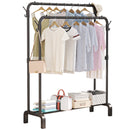 Kledingrek Zwart - Dubbele Stang - Stevig en Stijlvol – Dubbel Ophangsysteem, Ruime Opbergruimte & Modern Design