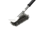 Grillbürste mit Schaber – Grillzubehör – Grill-Reinigungsbürste für alle Marken geeignet – 2 in 1 – Grill-Drahtbürste – Edelstahl – Silber