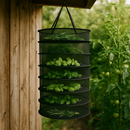 Hangend Droognet voor Kruiden - 8 Laags Droogrek met Ritsen - Opvouwbaar Droogrek voor Binnen en Buiten - Ø 60 cm - 120 cm Hoog – Inclusief Opbergtas – Ademend en Stevig