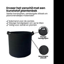Kweekzak 40 cm – Stoffen Kweekpot met Handgrepen – Ademend & Herbruikbaar – Groeizak voor Groenten, Fruit en Kruiden – Zwarte Plantenbak Buiten & Binnen – 32L