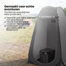 Pop-up Douchetent & Toilet Tent – Camping Douchetent met Opvouwbaar Toilet – Privacy Tent Camping, Festival & Strand – Inclusief Draagtas, Grondpinnen en Scheerlijnen – 190 cm Hoog – Zwart