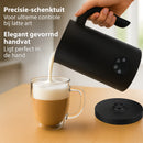 Melkopschuimer Elektrisch – Zwart – 4 Programma’s – Melkverwarmer en Melkklopper Electrisch – Perfect voor Cappuccino, Latte Macchiato en Chocomel