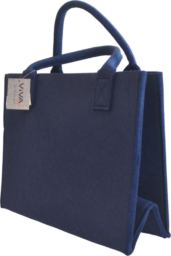 Boodschappentas Vilt - Blauw - 35 x 20 x 28 cm - Vilten tas - Stevige tas - Goodiebag - Shopper - Handtas