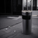 Rauchsäule – Schwarz – 25 x 25 x 60 – Standaschenbecher mit Edelstahl-Abfallbehälter – Außenaschenbecher – großer Außenaschenbecher – Aschenbecher – Bodenaschenbecher 