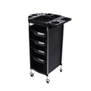 Kappers Trolley - Zwart - 4 Lades - Werkwagen Op Wieltjes - Werkwagen voor Kappers en Schoonheidsspecialisten
