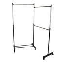 Verstelbaar Kledingrek met Hoek – Ruimtebesparend Design, Mobiel met Wieltjes, Duurzaam en Multifunctioneel – Ideaal voor Kleine Ruimtes en Garderobes