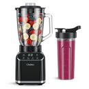 Chefino Blender 1400W – Krachtige Smoothie Blender met Glazen Kan 1,5L – Inclusief 700 ml To-Go Beker – 6-Blads & 4-Blads Mes – IJscrusher – Zelfreinigend – Keukenblender voor Smoothies & Shakes