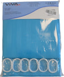 Douchegordijn - Blauw - 180 cm x 180 cm - Inclusief ringen - Anti Schimmel - Polyester - Badgordijn