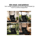 Hangstoel met Kussen – Hangende Stoel voor Binnen en Buiten – Inclusief Ophangset – Belastbaar tot 125 kg – Katoenen Hangstoel voor Tuin, Balkon, Slaapkamer & Balkon – Zwart