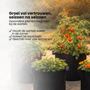 Kweekzak 40 cm – Stoffen Kweekpot met Handgrepen – Ademend & Herbruikbaar – Groeizak voor Groenten, Fruit en Kruiden – Zwarte Plantenbak Buiten & Binnen – 32L
