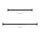 Ausziehbare Duschstange – Schwarz – 120 cm bis 215 cm – Universal – Duschstange ohne Bohren – Verstellbare Duschstange 