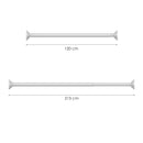 Ausziehbare Duschstange – Weiß – 120 cm bis 215 cm – Universal – Duschstange ohne Bohren – Verstellbare Duschstange 