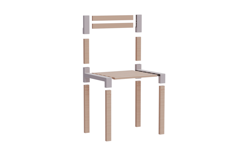 FixWood Kinder Tafel- en Stoelenset – Natuurlijk Hout & Kunststof – Duurzaam Speel- en Leermeubel – 3-delig (1 Tafel + 2 Stoelen)