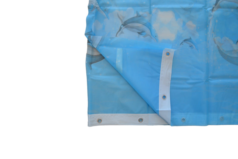 Douchegordijn - Model Dolfijn - 200 cm x 180 cm - Inclusief ringen - Polyester - Badgordijn