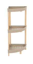 FixWood Houten Hoekrek – 3-Laags Organizer – Compact Badkamer- en Keukenrek – 75 x 44 cm