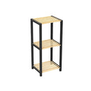 Opbergrek 3 Lagen – Kunststof & Hout – Lichtgewicht Multifunctioneel Kastje – Voor Keuken, Woonkamer of Badkamer – 78 x 35 x 29 cm