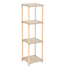 FixWood Houten Modulaire Opbergrek – Massief Hout & Kunststof – Badkamerrek, Keukenrek of Plantenrek – 105 cm Hoog – Beige/Naturel