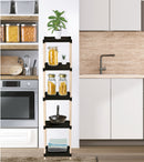 FixWood Houten Modulaire Opbergrek – Massief Hout & Kunststof – Badkamerrek, Keukenrek of Plantenrek – 127 cm Hoog – Zwart/Naturel