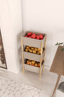 FixWood Houten 3-Laags Opbergrek – 95x30x30 cm – Multifunctioneel Rek voor Keuken, Badkamer & Speelkamer – Massief Hout & Stevig Kunststof – Eenvoudig te Monteren