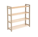 Schoenenrek 4-laags – 65x20x68 cm – Houten & Kunststof Schoenenkast – Schoenen Organizer – Ruimtebesparend Schoenenrek voor Hal, Slaapkamer of Gang – FixWood