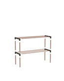 Schoenenrek 2 Lagen – Zwart - Compact Houten Schoenenkast – Ruimtebesparend Schoenenrek voor 6+ Paar – Duurzaam & Modern Design – 51 x 23 x 39 cm