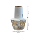 Hakmolen met Glazen Kom - Elektrisch - Food Chopper - 2 Snelheden - 2 Liter