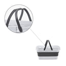 Picknickkorb 2-1 – Weiß &amp; Grau – Zusammenklappbar – Picknickkorb mit Tisch