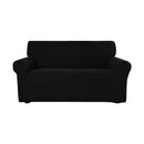 Bankhoes Stretch - Zwart - Geschikt voor een breedte van 145 - 185 cm - Bankbeschermer - 2 Zitsbank