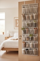 Schoenenkast Hangend - Schoenenzak 24 vakken - Opbergen van Schoenen aan Deur - Grijs