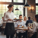 Serveerschort Kort - Zwart - Textiel - 3 Opbergvakken - Professioneel Horecaschort - Heupschort - Kort Kookschort - Keukenschort - Sloof