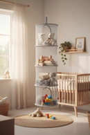 Hangende Opberger - Kinderkamer - Opvouwbaar - 4 Vakken - Grijs