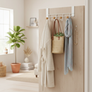 Türgarderobe – Weiß – 4 Aufhängehaken – Türhaken – 22 x 12 cm – Handtuchhaken – Garderobe – Türaufhängehaken