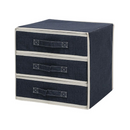Ladekast Linnen Opvouwbaar - Blauw - 30 x 30 x 30 cm - Kleding Organizer - Opvouwbare Ondergoed Organizer met 3 Laders - Opberger voor Broeken, T-shirts, Overhemden en Topjes
