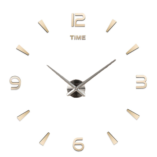 Wanduhr - 3D Uhr - Selbstklebend - DIY - 80 bis 120 cm - Gold/Silber