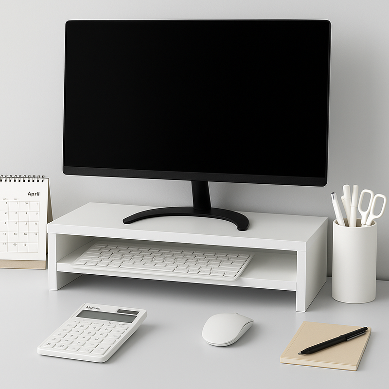 Monitorstandaard 2 Laags - 50cm x 20cm x 12cm - Wit