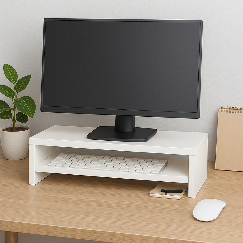 Monitorstandaard 2 Laags - 50cm x 20cm x 12cm - Wit