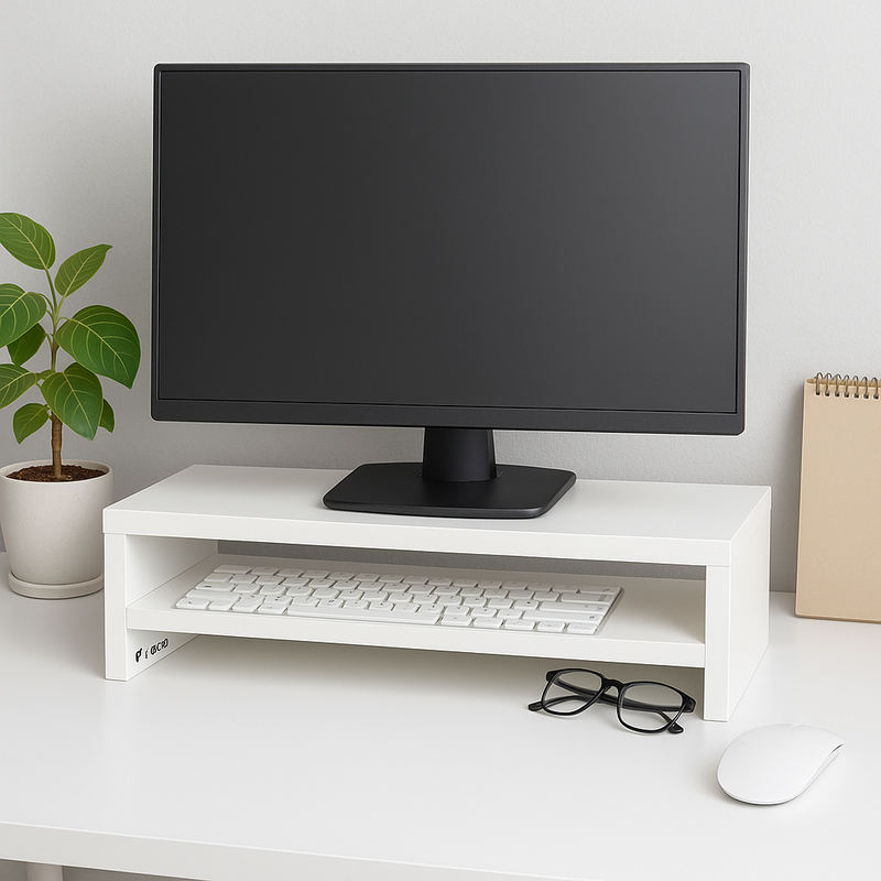 Monitorstandaard 2 Laags - 50cm x 20cm x 12cm - Wit