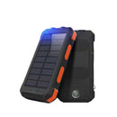 Powerbank 20000 mAh – Oranje - Draadloze Zonne-energie Powerbank met LED-indicator – Outdoor Waterdicht – Zwart - USB Snellader – Powerbank voor Smartphone & Tablet - powerbank 20000 mah draadloos