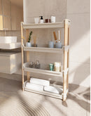 FixWood Modulaire Opbergkast – 4-Laags Houten Rek met Kunststof Bakken – Badkamer, Keuken & Woonkamer – Duurzaam en Stijlvol Design – 68 cm Hoog – Beige / Naturel (kopie)